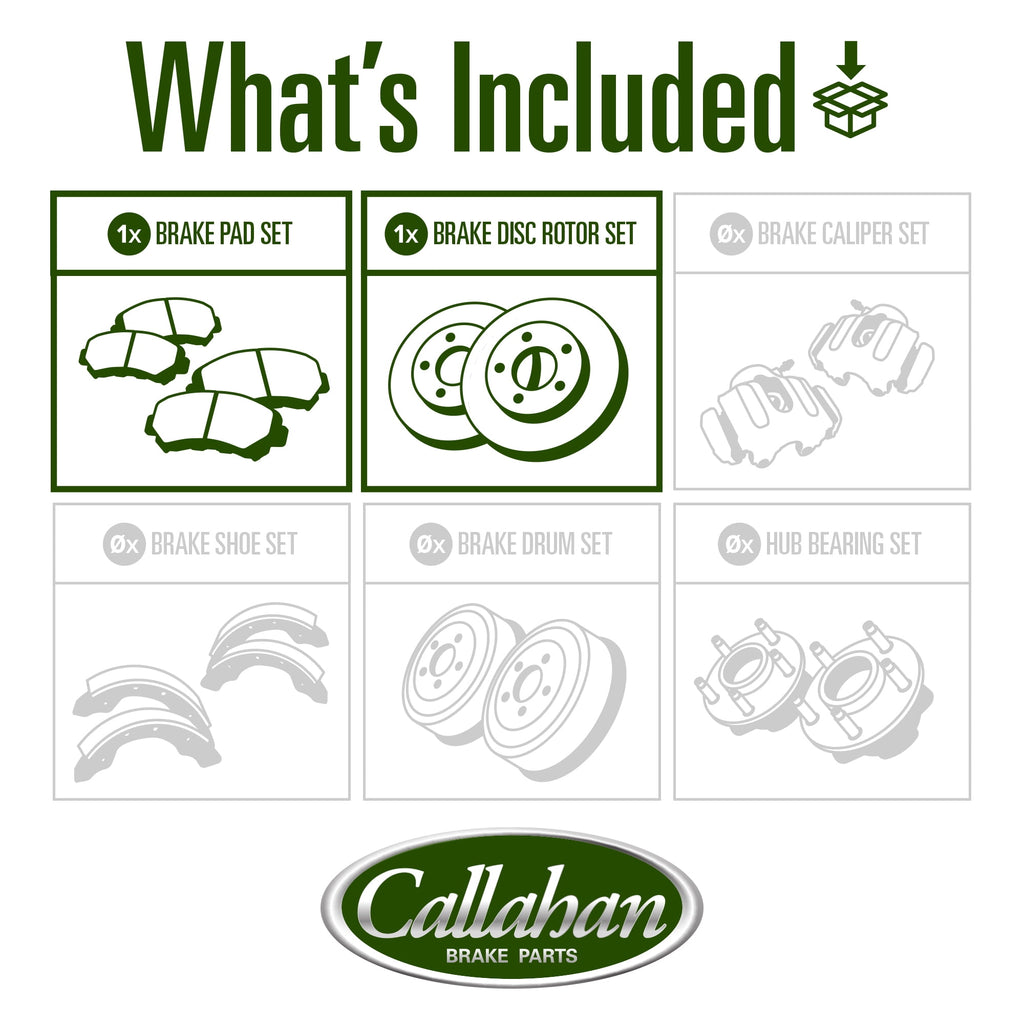 Callahan Brake Parts Brake Kit for MERCEDES-BENZ Select Models Front Replacement Brake Rotors with Ceramic Brake Pads EBYK036465